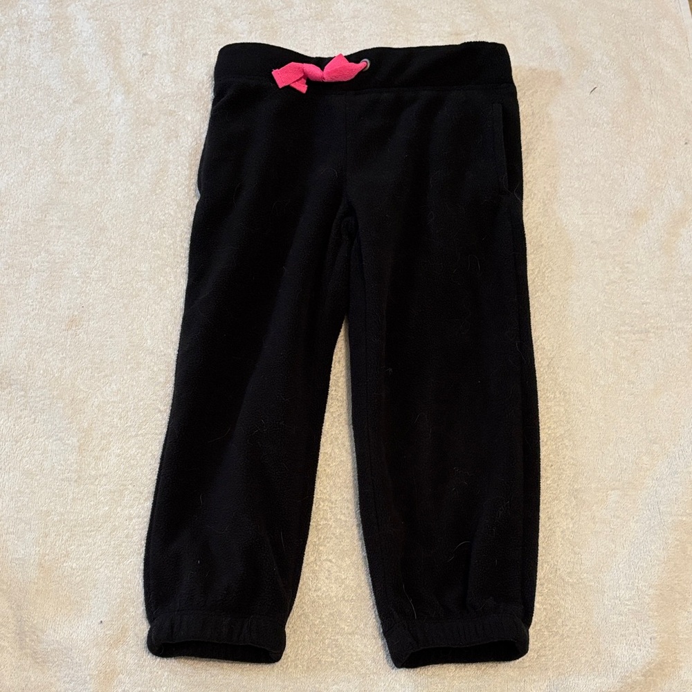 Carter's Black Fleece Joggers with Pink Bow Tie